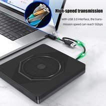 블루레이리핑 광학 드라이브 리더 USB C 타입 모바일 외장 플러그 앤 플레이 DVD CD 태블릿 데스크탑용