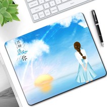 무선충전장패드 컴퓨터 노트북 마우스 매트 패드 스몰 오피스 플러스 큐티캐릭터 손목보호대 여자용 테이블 단축키 대전, 01 260x210mm, 35 해변소녀 마우스패드