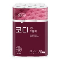 물에잘녹는 두루마리휴지 코디 도톰이 티슈 30m 30롤 대용량 화장지 휴지 먼지없는 비데용 코스트코 홈쇼핑, 상세페이지 참조