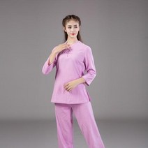 명상복 생활 수련 여성 남자 명상 다도 요가 의류, 색상8+XXL