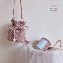 복조리 가방 만들기 DIY 키트 2컬러 마크라메 재료 + 제작영상무료제공, 옐로우