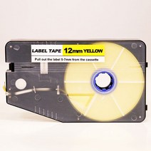 M&S 튜브터치 T-5000 라벨테이프 12MM, LM512YL(엘로우)
