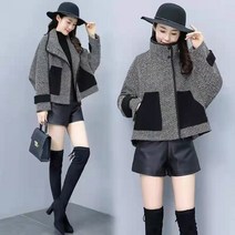 HEYU 여성 봄가을 세미 점퍼 빅사이즈 긴팔 아우터 자켓 S~XL