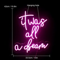 LED 네온 사인 드림 맞춤형 조명 침실 숍 파티 클럽 홈 웨딩 벽 장식, 03 분홍색_04 AU plug