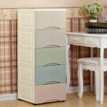 수납서랍장 보가스 38 면 와이드 서랍형수납장 비닐 조립 두꺼운 옷 궤 장난감정리 2616203452, 5개 마카롱 믹스