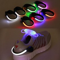 신발 LED 라이트 클립 슈즈 러닝 자전거 야간 안전, 블랙