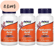 나우푸드 히알루론산 50m.g 60배지개 3통 MSM, 3개, 60정, 60개