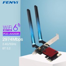 와이파이 네트워크 네트워킹 3000Mbps WiFi 6 인텔 AX200 PCI-E 무선 어댑터 듀얼 밴드 2.4G/5Ghz 802.11AX AX200NGW 블루투스 5.2 카드 W, [01] PCE-AX200R, 01 PCE-AX200R