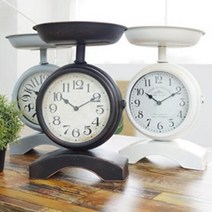 원룸 빈티지 미니화분받침 탁상시계 인테리어 서재, 종류_화이트