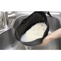 국산 믹싱볼 세척볼 손잡이 쌀씻는 볼 통 도구 믹싱 양재기 타공볼, 블랙