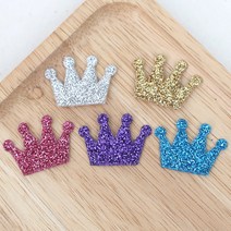 미니 크라운 초음파(10개) / 왕관 와펜 헤어핀 만들기 꾸미기 재료, 은색