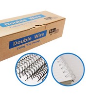 팬시로비 제본용 더블 와이어링 WIRE RING 2:1/16mm 1갑 60개입 트윈링 흑색/백색, 백색