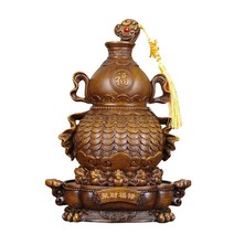 조롱박 저금통 비밀금고 인테리어 소품 거실 조각품 장식품, G 19x26cm골드색