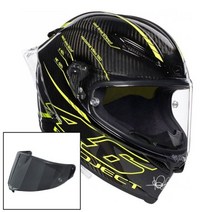 오토바이 스쿠터 바이크 헬멧 쉴드 풀페이스 오픈페이스 반모 xxl 용품 하이바 탄소 섬유 풀 페이스 AGV 피스타 GP RR 보호 승마 Rossi 46 전문 레이싱 도트, L, 연기