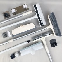 양드레 욕실 바닥 청소솔 틈새 화장실 청소도구 업소용 천장 벽 롱 긴, 1. 일반형+벽부착걸이(C타입 화이트)+다용도솔