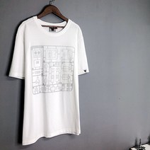 20수 면 반팔 그래픽 티셔츠 화이트 [RETRO ROBOT]