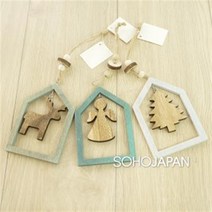 [창고대방출] 우드 모양틀 오너먼트(사슴트리천사), 천사