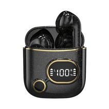 무선전화기 유뮤선전화기 레트로 방수 무선 이어 버드 HIFI 사운드 헤드폰 블루 치아 5.2 마이크 터치, 02 black