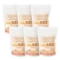 퍼기 유아 이유식용 유기농 세척 오트밀, 가루입자 6P