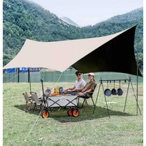 블랙코팅타프 그늘막 장박 차박 와일드, 나비 모양(4.3x5m)