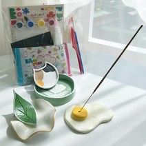 공예 점토 오브제 그릇만들기 DIY 4type 세트 [지점토 트레이 물감 만들기 놀이 키트], 프리미엄 DIY KIT