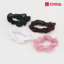 [다이소]오간자 미니곱창 머리끈(4개입)-1030098