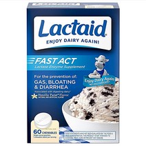 락타이드 패스트 액트 락타아제 엔자임 츄어블 바닐라 60타블렛, 1개, 60개