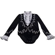 피겨스케이트복 연습복 리듬체조 의상 남자 탑스 댄스웨어 라인 스톤 댄스 웨어 성인 라틴, m, 블랙+화이트