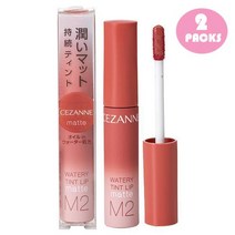 Cezanne 세잔느 일본발송 워터리 틴트 립 매트 M2 웜 오렌지 2팩, 2개