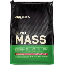 Optimum Nutrition Serious Mass 옵티멈 시리어스 매스 5.44kg 대용량 캐나다 정품 게이너 단백질 헬스 보충제 쉐이크 프로틴 파우더 맛선택 가능!, 12LB(5.44kg) - 딸기(Strawberry)