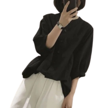 린넨 셔츠 여자 루즈핏 빅사이즈 라이트 소매 여름 얇은 캐주얼 셔츠 뉴타임즈 I557X776