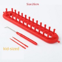 배틀직조기 미니베틀 위빙틀 4 개대 키트 플라스틱 폼폼 양말 모자 스카프 스카프 메이커, 26cm 임의 색상