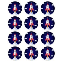 태양계 모형 모빌 행성 세트우주 공간 테마 스티커 생일 파티 장식 종이 인감 스티커, n, 48개