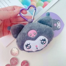 귀여운 Sanrio 지갑 쿠로미 시나모롤 멜로디 부드러운 봉제 인형 동전 가방 일본 미니 지갑 만화 펜던트 크리스마스 선물, 10cm kuromi 6
