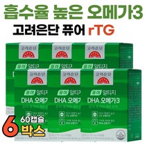 고려은단 퓨어 알티지 rTG DHA 오메가3 식물성캡슐 60캡슐, 1개