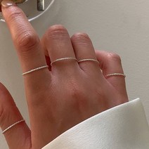 925실버 데일리 민자 컷팅 반짝이 꼬임 열손가락 얇은 은반지 실반지 레이어드 가드링