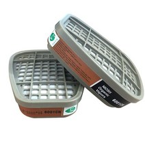 화생방방독면 화재대피마스크 공업용마스크 2 개대 6001 화학 호흡기 가스 먼지 620068007502 마스크 액세서리 용 필터링 카트리지 필터 상자 교체, green