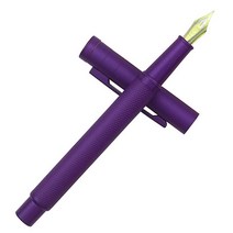Asvine 매트 블랙 만년필, Fine Point, Purple