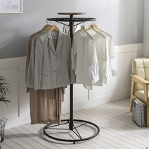 준디 원형 회전 행거 이동식 철제 조립식 스탠드 옷걸이, 블랙