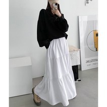 허리 밴딩 롱 캉캉 스커트 SK4629K25