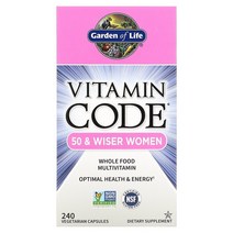 Garden of Life Vitamin Code 여성용 천연 식품 종합비타민 50세 이상 베지 캡슐 240정, 120 개