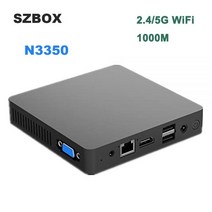 미니 PC SZBOXT5 Pro 인텔 N3350 팬리스 6GB 64GB 윈도우즈 10 245G 듀얼 밴드 WIFI 1000M BT40 VGA 오피스 SSD 데스크탑 컴퓨터, 6G 64G