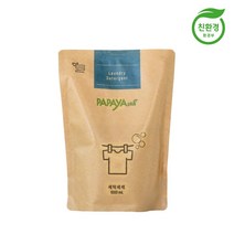 파파야플러스 친환경 액상 세탁세제 저탄소 파우치 리필용 1 000ml 식물성 천연세제