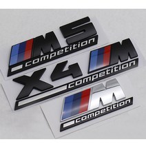 BMW competition엠블럼 BMW스티커엠블럼 몰딩 블랙무광 액세서리 튜닝용품 M1 M2 M3 M4 M5 M6, (01)17cm