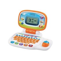 VTech 155403 Pre School Laptop Interactive Educational Kids Computer Toy with 30 Activities Suitable, White/Orange, without batteries