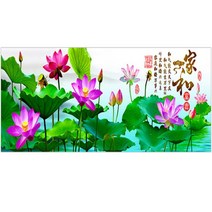 홈데코 보석십자수) 연꽃 축제 보석십자수