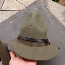 미해병대스타일 교관모자 장교 기마병 경찰 모자 하드쉘 USMC CAMPAIGN HAT MADE IN GERMANY