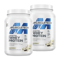 머슬테크 그래스 페드 웨이 프로틴 디럭스 바닐라, 2개, 816g