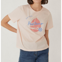 올리비아로렌 바캉스 라운드 면 티셔츠 VVBASYF7131