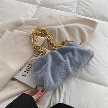 털 가방 겨울 수제 명품 퍼가방 품질의 여성 패션 어깨 여성을위한 귀여운 부드러운